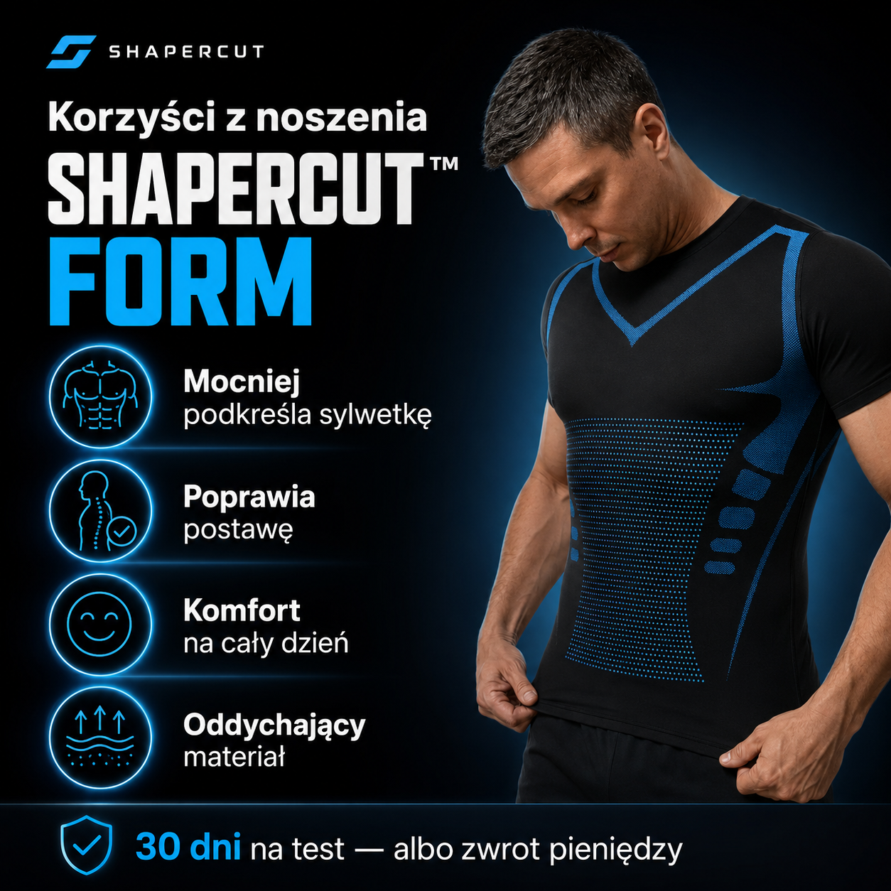 SHAPERCUT™ FORM | Kompresja od ramion do talii — przez cały dzień